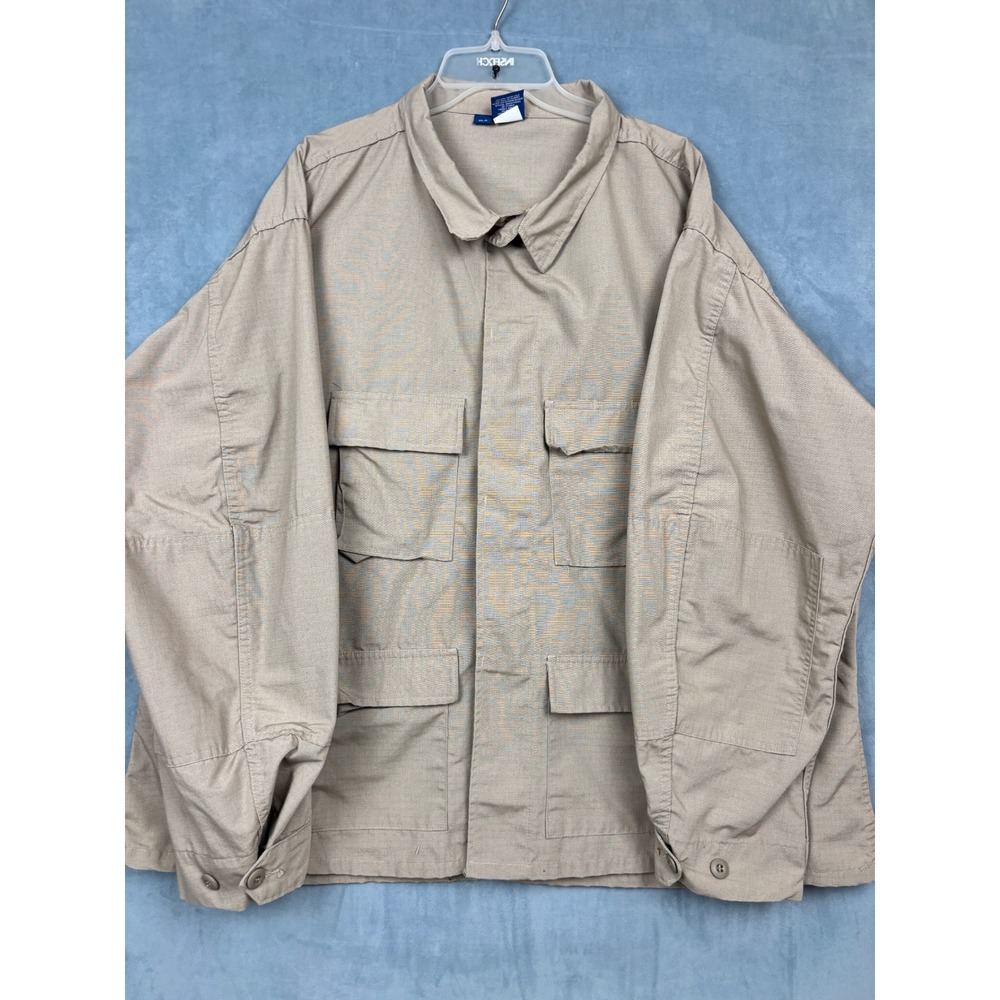Propper Mens 4XL/R Khaki Ripstop BDU Tactical Coat Field Jacket 4-Pocket